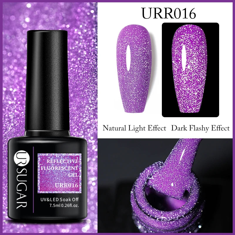 UR SUGAR 7.5ml Reflective Glitter Pink Sequin Gel Polish