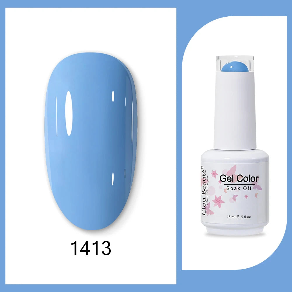Clou Beaute 15ml Army Green Gel Polish - HEMA and TPO Free