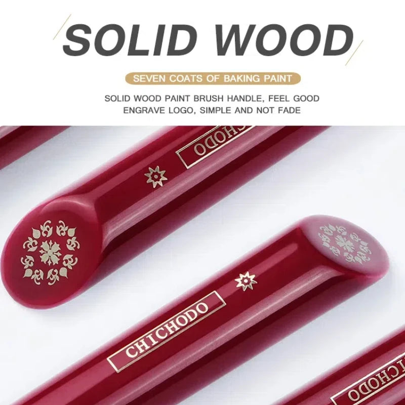 CHICHODO Animal Hair Makeup Brush - Wood Handle Beauty Tool