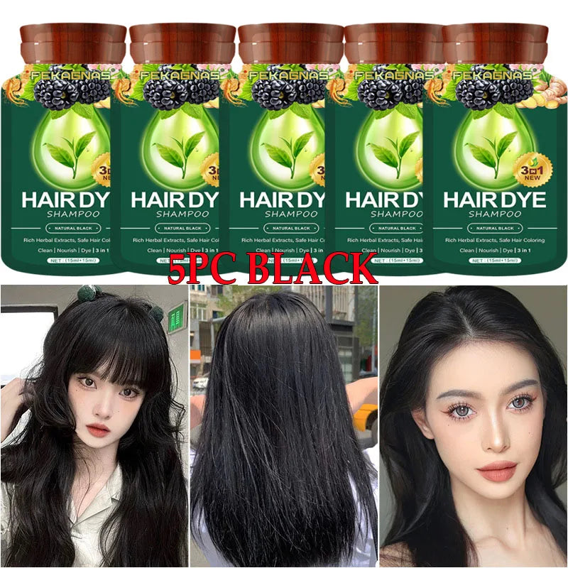 Herbal Hair Dye Shampoo Sachets - Gray Coverage Color Care
