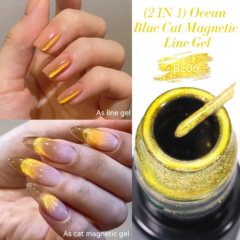 LILYCUTE 5ml Reflective Glitter Liner Gel - Champagne Nail Art