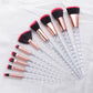 10-Piece Unicorn Glitter Makeup Brush Set - Foundation and Eye Tools