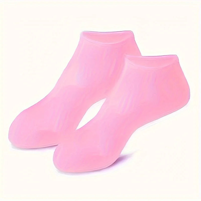 2-Pack Silicone Gel Foot Socks - Cracked Heel Spa Care