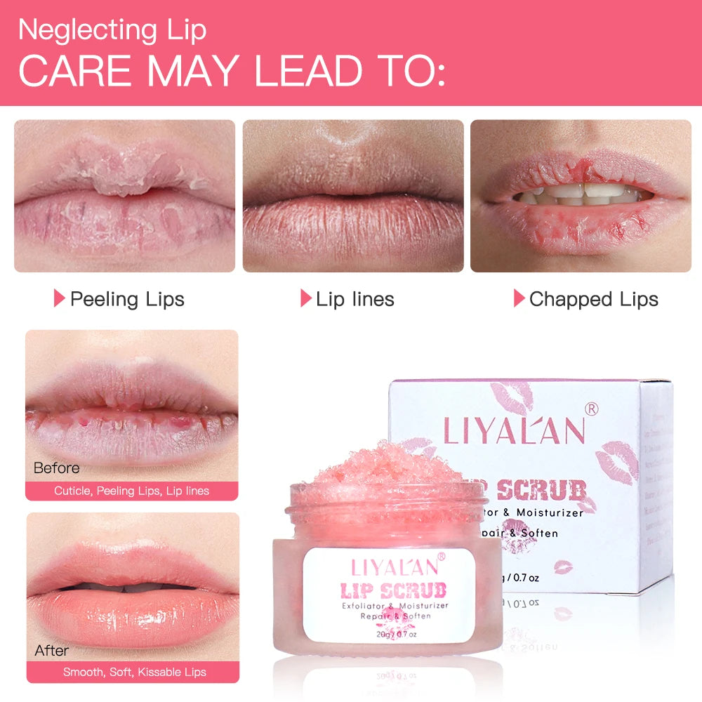Pink Lip Scrub Cream - Exfoliating Moisturizing Lip Care