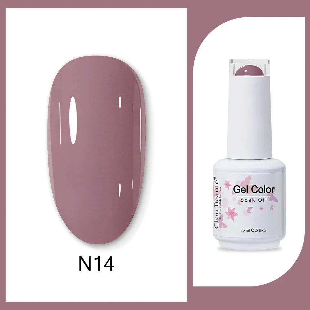Clou Beaute 15ml Army Green Gel Polish - HEMA and TPO Free