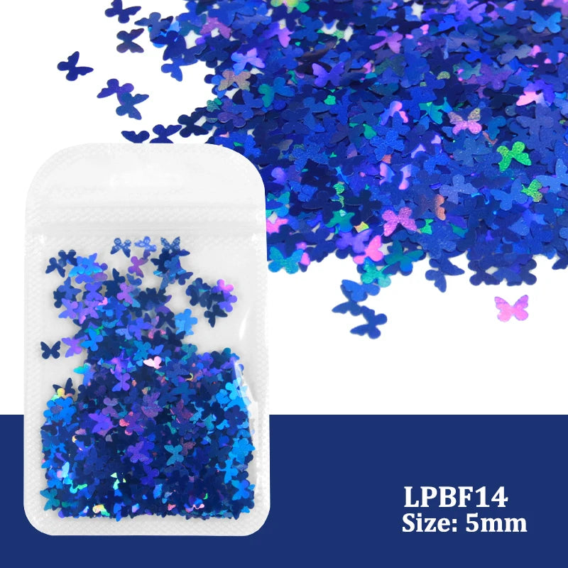2g Holographic Nail Art Glitter - Star Butterfly Sequins Flakes