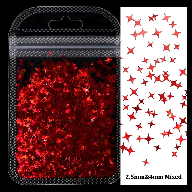 2g Holographic Nail Art Glitter - Star Butterfly Sequins Flakes