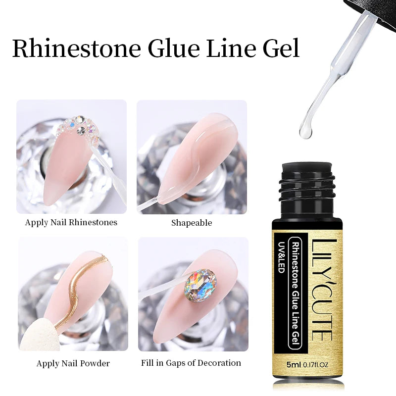 LILYCUTE 5ml Reflective Glitter Liner Gel - Champagne Nail Art