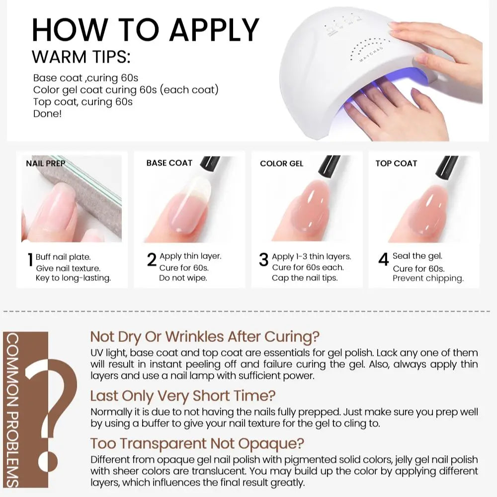 MAYCHAO 7.3ml Transparent Jelly Nude Gel Polish