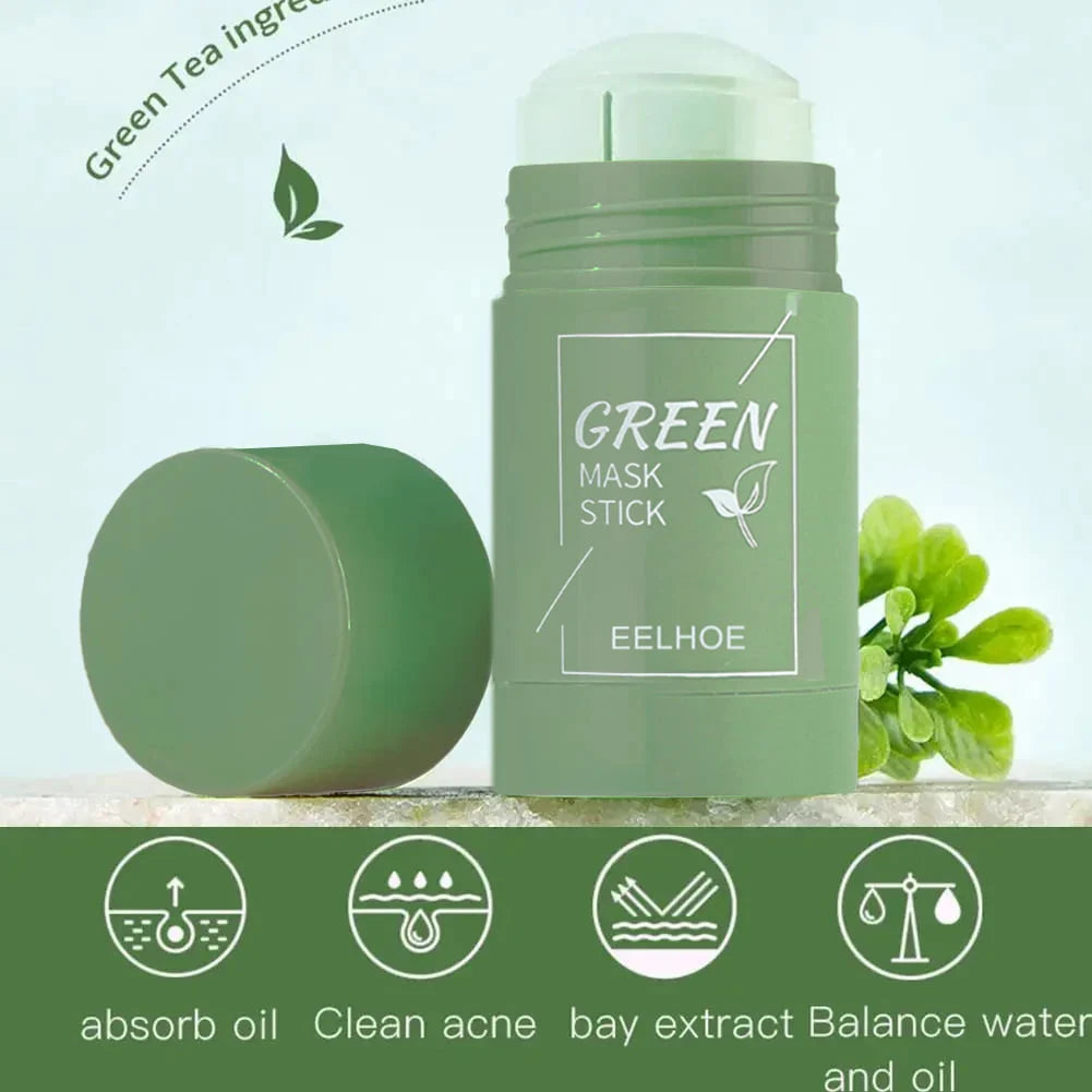 Green Tea Eggplant Solid Mud Mask - Pore Cleansing Stick