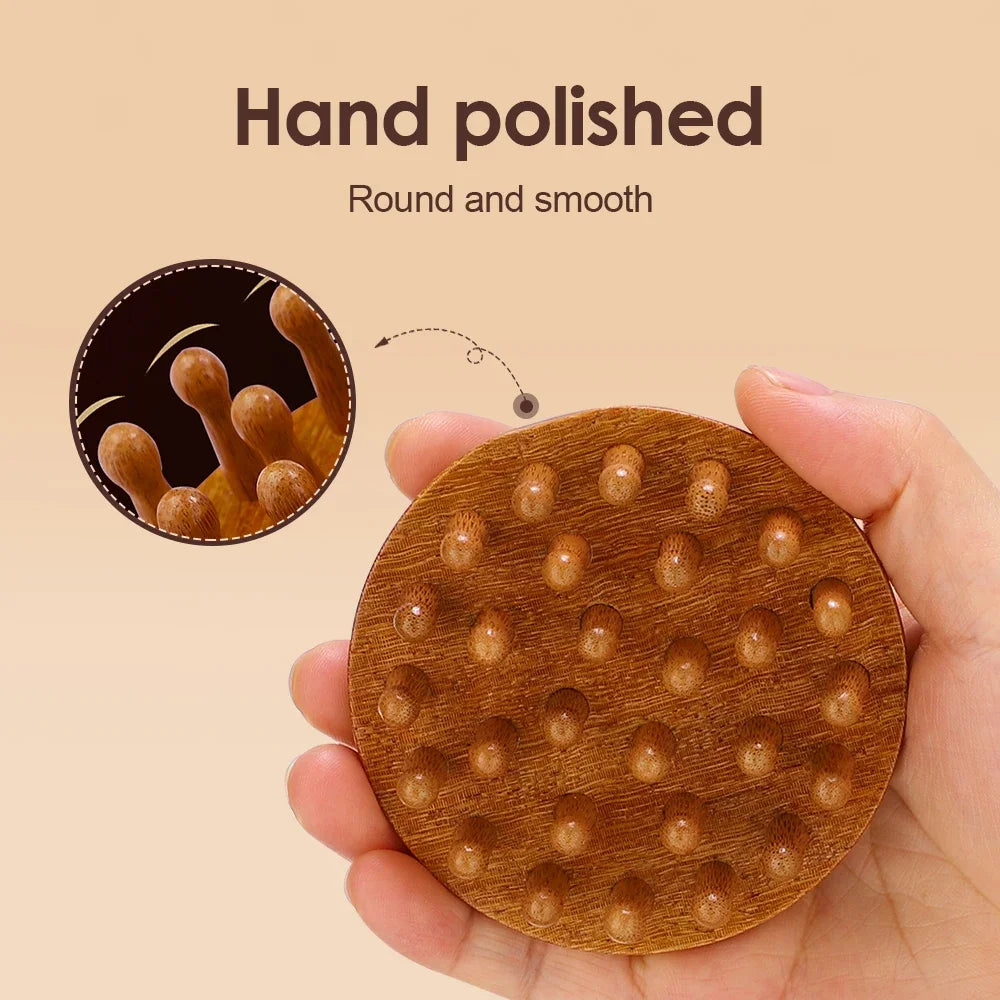 Sandalwood Scalp Massage Comb - Anti-Static Wooden Gua Sha Brush