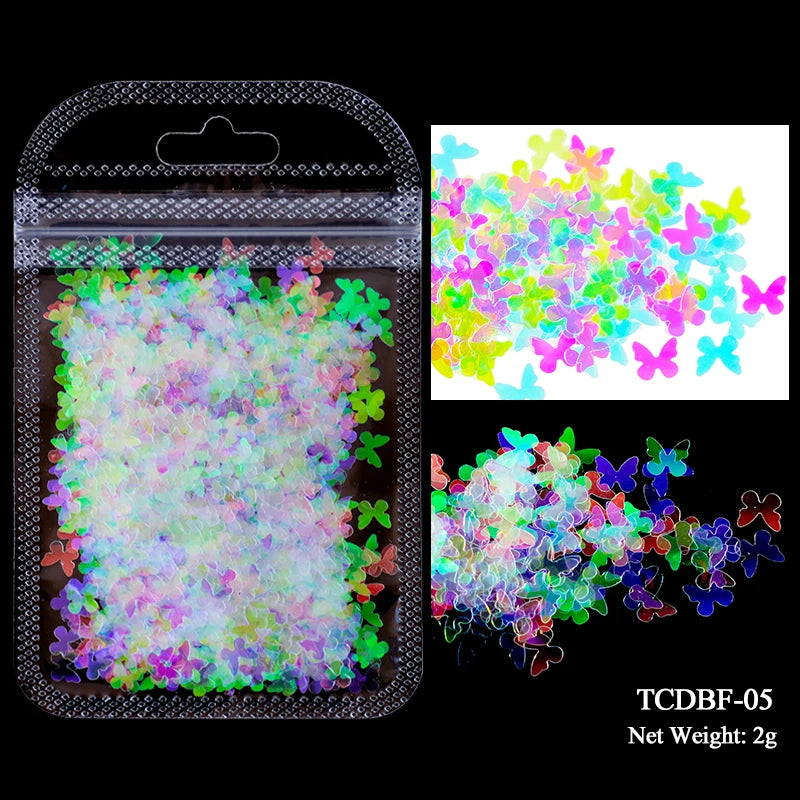 2g Holographic Nail Art Glitter - Star Butterfly Sequins Flakes