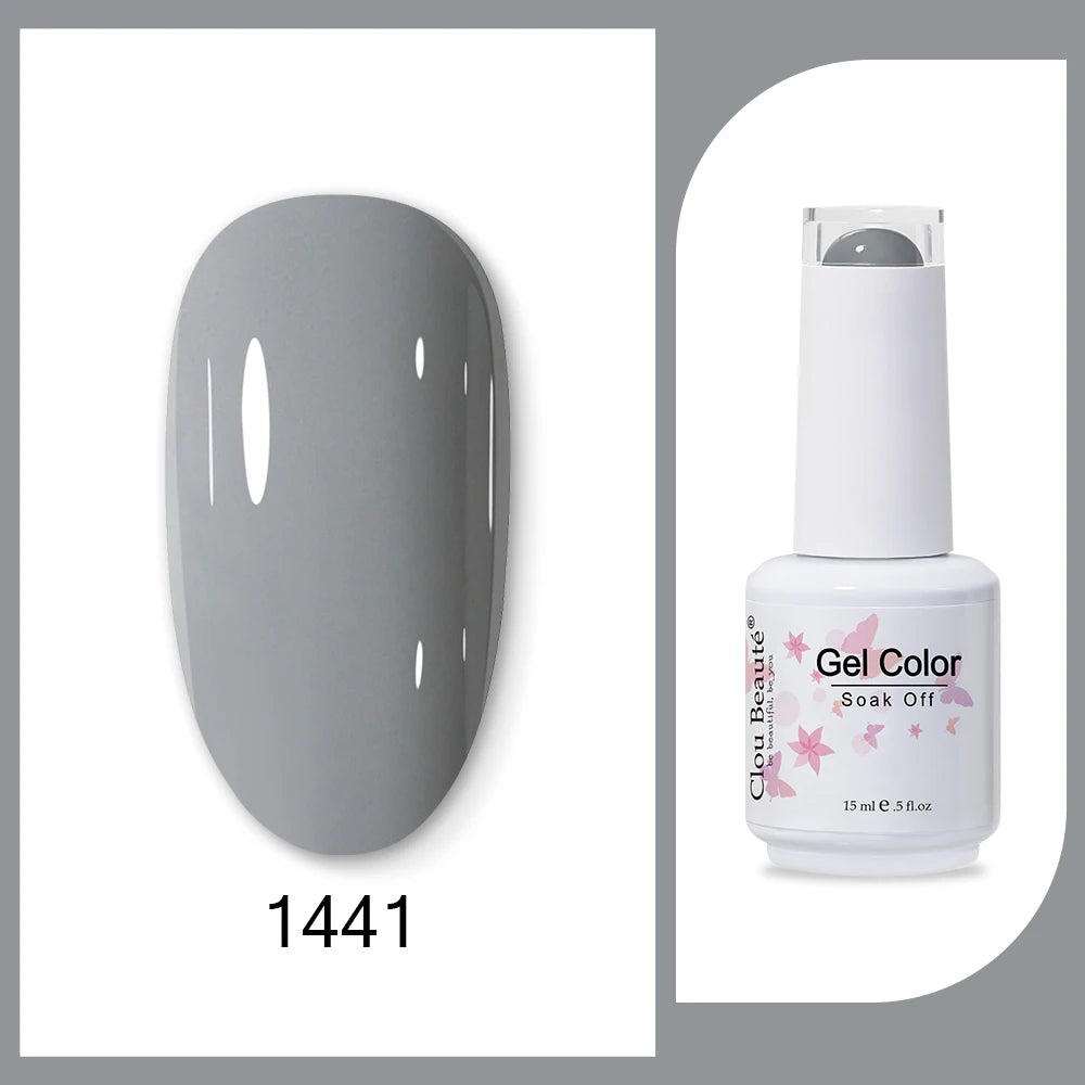 Clou Beaute 15ml Army Green Gel Polish - HEMA and TPO Free