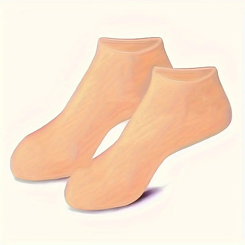 2-Pack Silicone Gel Foot Socks - Cracked Heel Spa Care