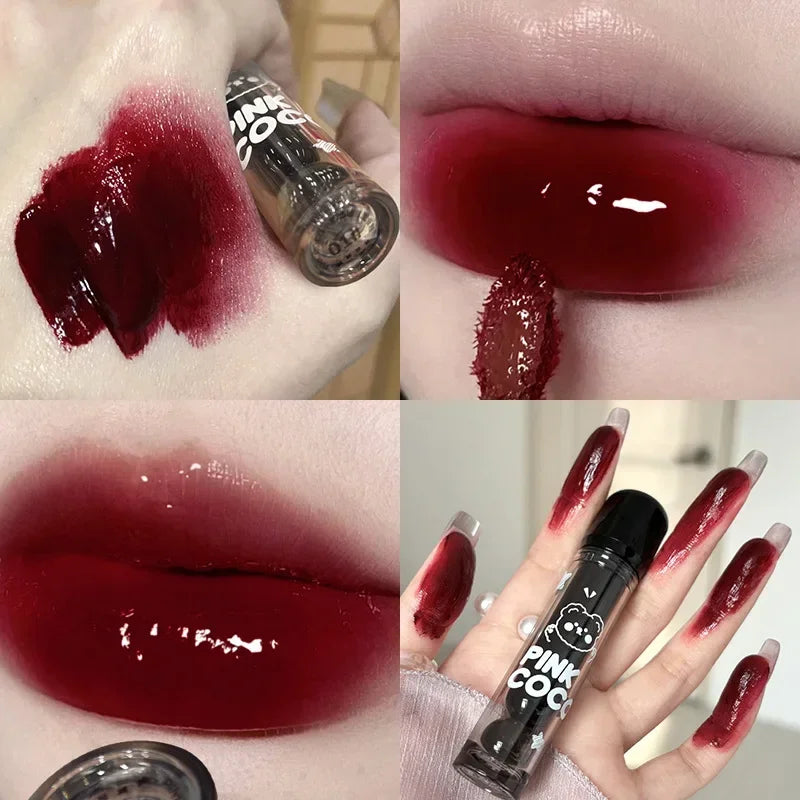 Mirror Glass Dark Red Lip Tint - Non-Stick Liquid Lip Glaze