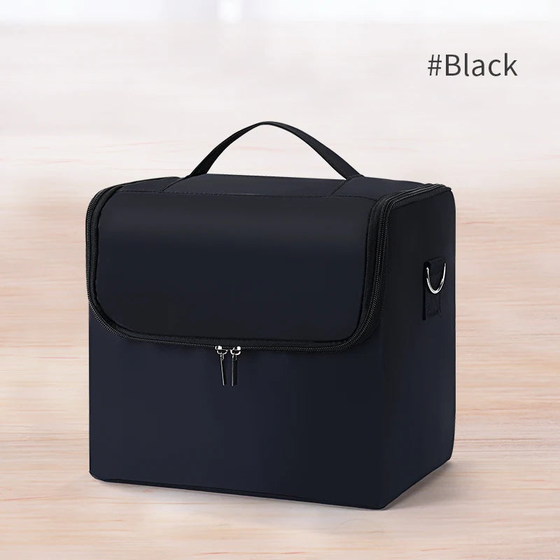 Large 4-Tier Makeup Train Case - Adjustable Nail & Beauty Organizer