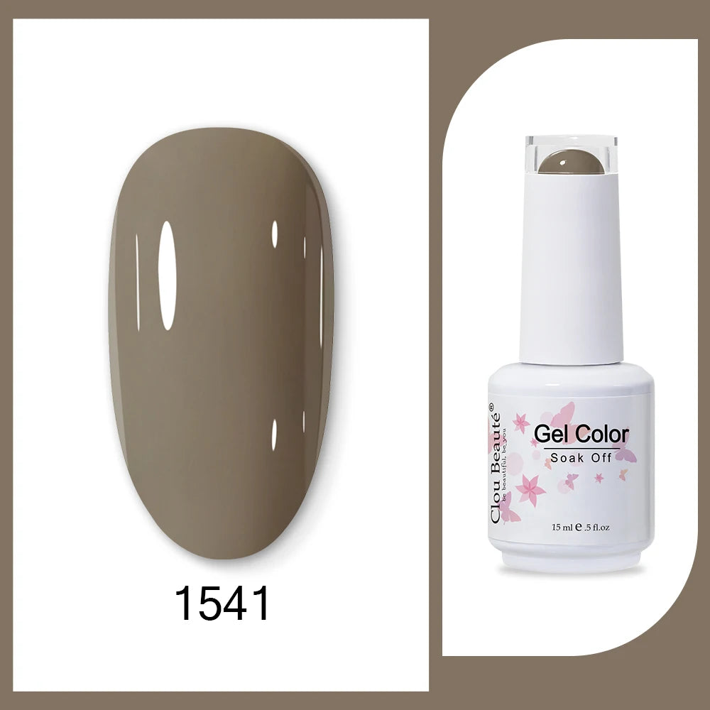 Clou Beaute 15ml Army Green Gel Polish - HEMA and TPO Free