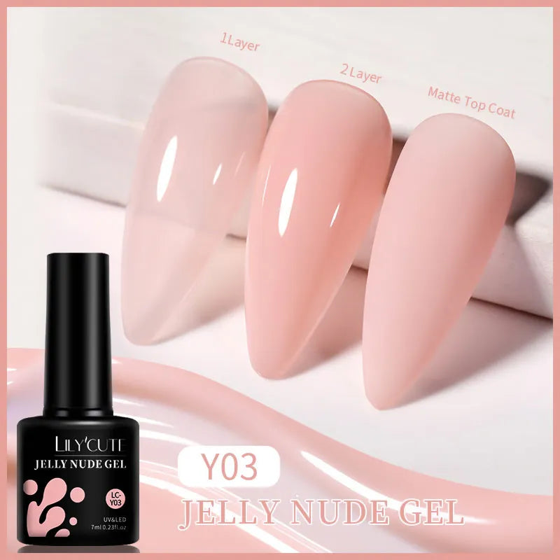 LILYCUTE 7ml Base and No-Wipe Top Coat Gel Polish