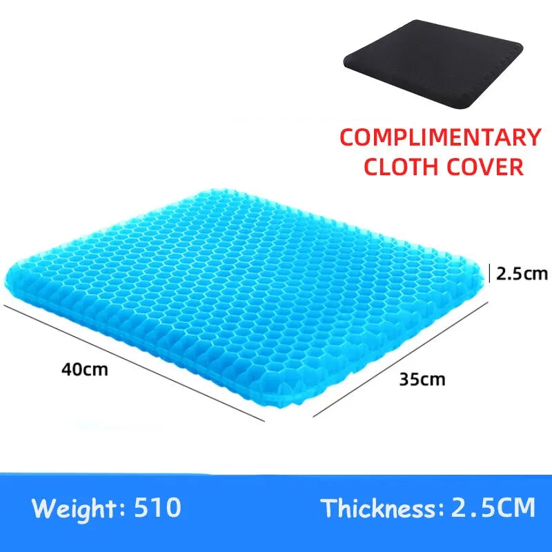 Honeycomb Gel Seat Cushion - Breathable Pressure Relief Chair Pad