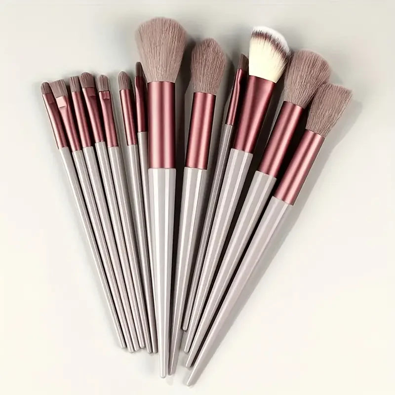 13-Piece Soft Makeup Brush Set - Foundation Blush and Eye Tools