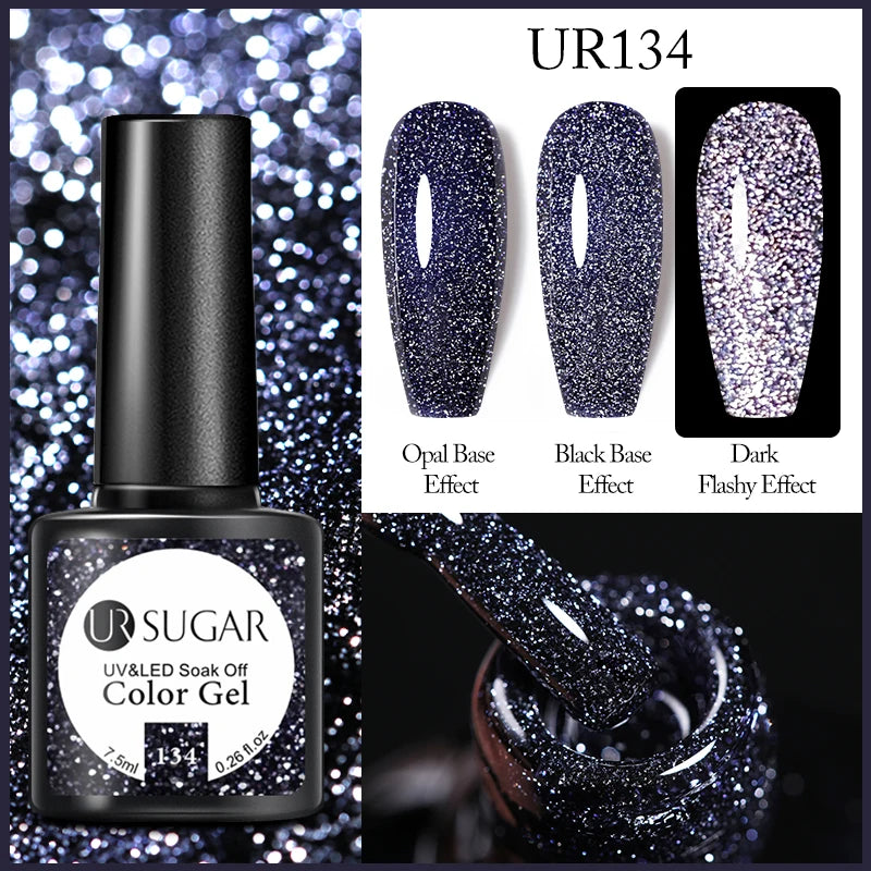 UR SUGAR 7.5ml Reflective Glitter Pink Sequin Gel Polish