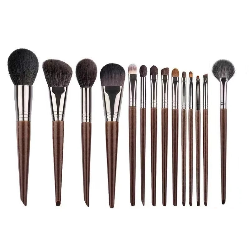 Natural Goat Hair Makeup Brush Set with Travel Case