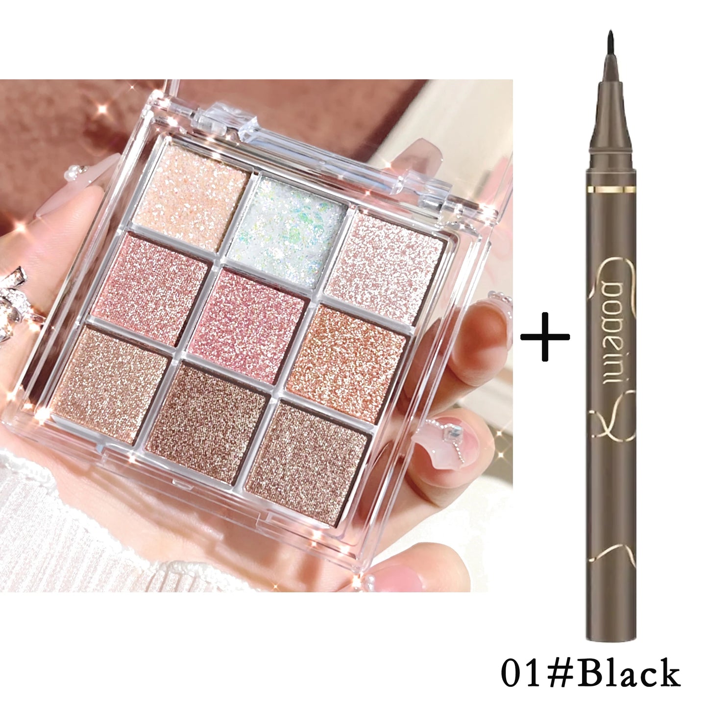 Pearlescent Glitter Highlighter Eyeshadow Palette - Dazzling Makeup