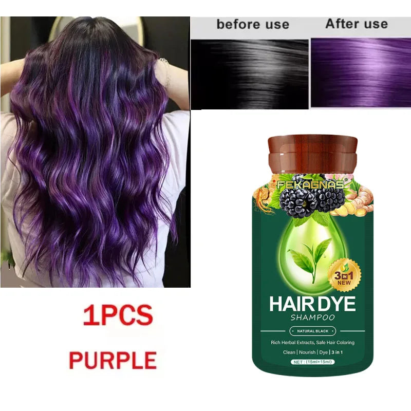 Herbal Hair Dye Shampoo Sachets - Gray Coverage Color Care