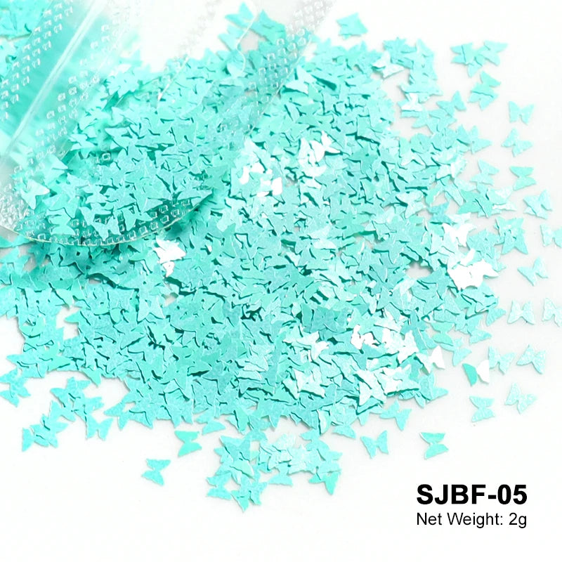 2g Holographic Nail Art Glitter - Star Butterfly Sequins Flakes
