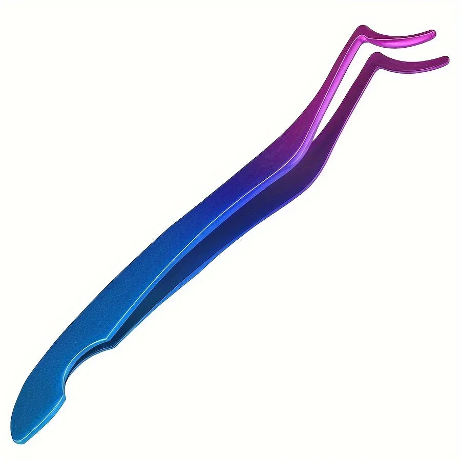 Stainless Steel Seahorse Eyelash Extension Tweezers - Straight & Curved Set