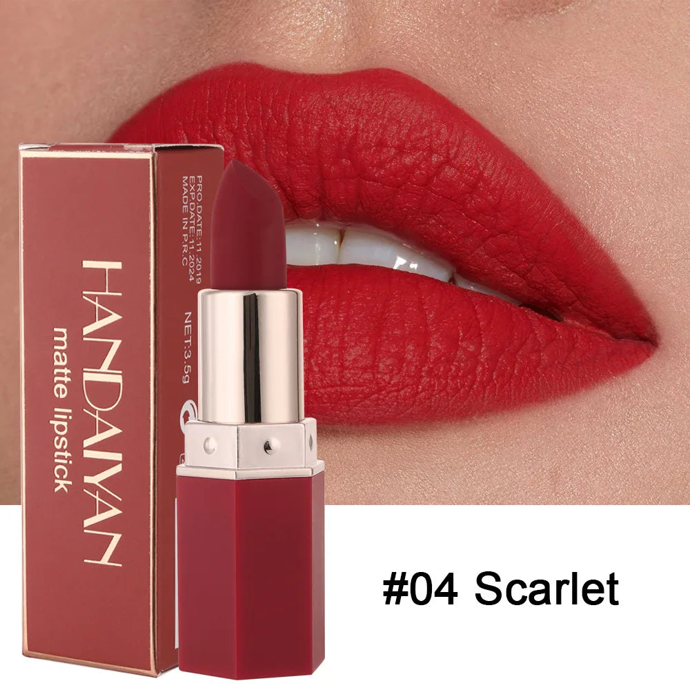 Handaiyan 6-Color Waterproof Velvet Nude Lipstick Set