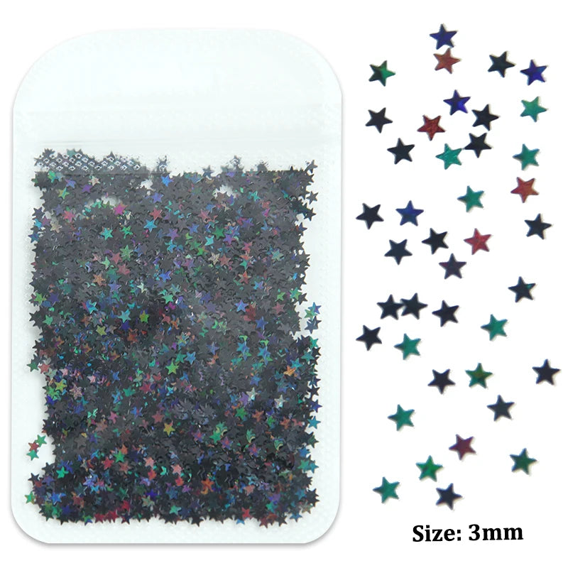 2g Holographic Nail Art Glitter - Star Butterfly Sequins Flakes