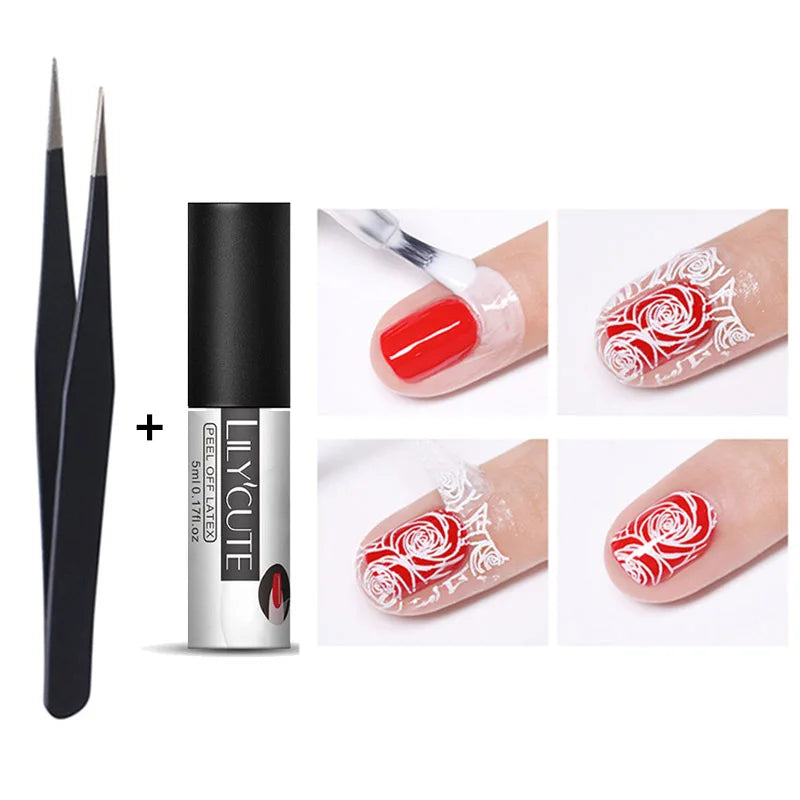 LILYCUTE Peel-Off Nail Latex Tape - Anti-Overflow Manicure Guard