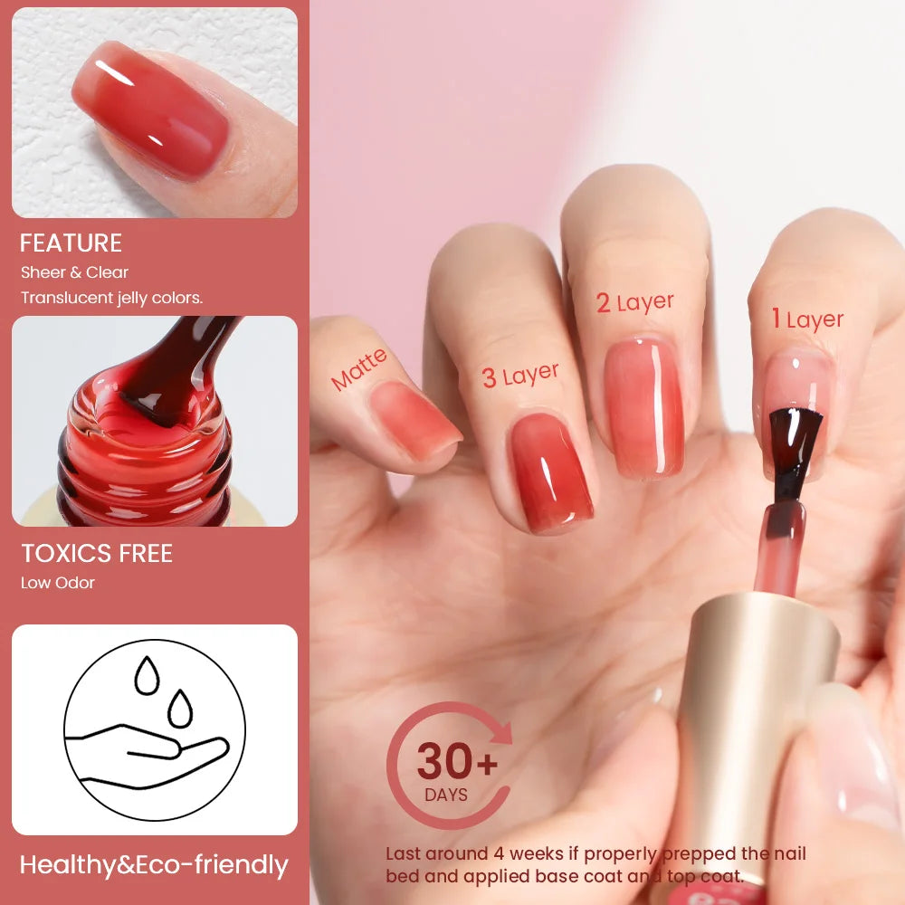 MAYCHAO 7.3ml Transparent Jelly Nude Gel Polish