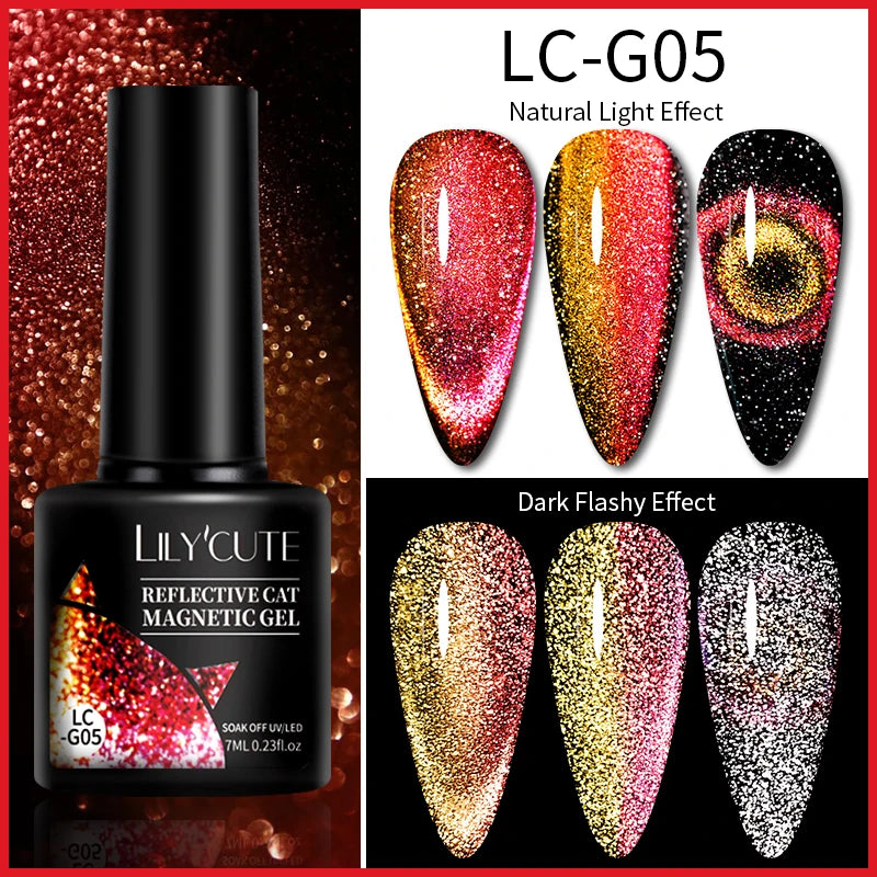 LILYCUTE 5ml Reflective Glitter Liner Gel - Champagne Nail Art