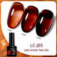 LILYCUTE 7ml Jelly Amber Gel Polish - Dark Bloom Leopard Nail Art