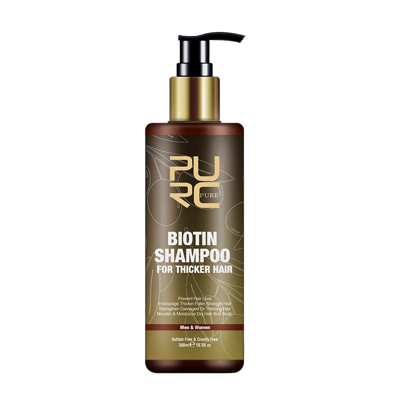 PURC Biotin Hair Care Set - Shampoo Conditioner and Growth Oil