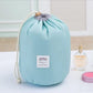 Round Waterproof Travel Makeup Bag - High Capacity Toiletry Organizer