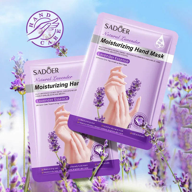 5-Pack Lavender Hand Mask Gloves - Exfoliating Spa Care