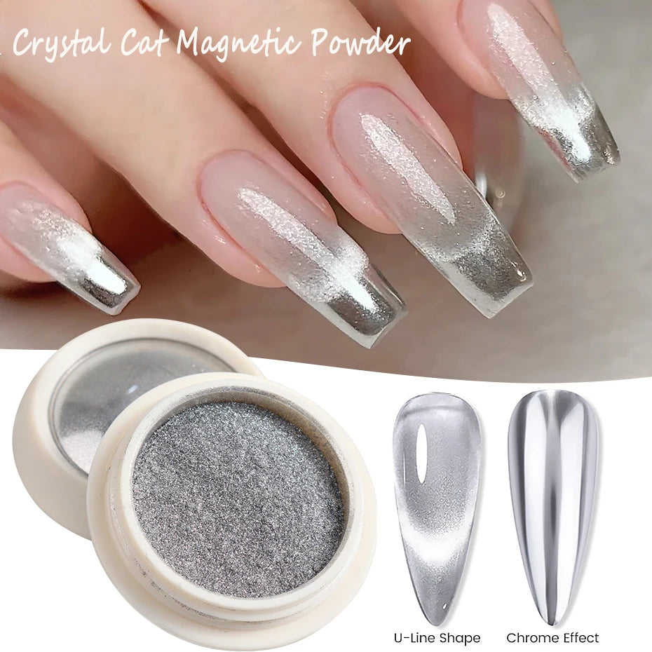 Aurora Cat Eye Magnetic Nail Powder - Chrome Chameleon Pigment