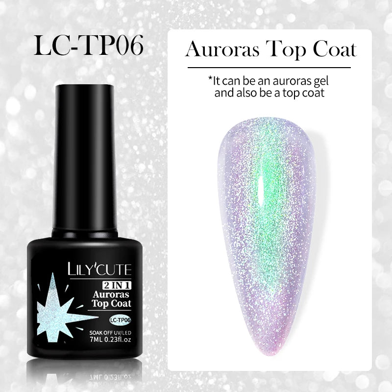 LILYCUTE 7ml Base and No-Wipe Top Coat Gel Polish
