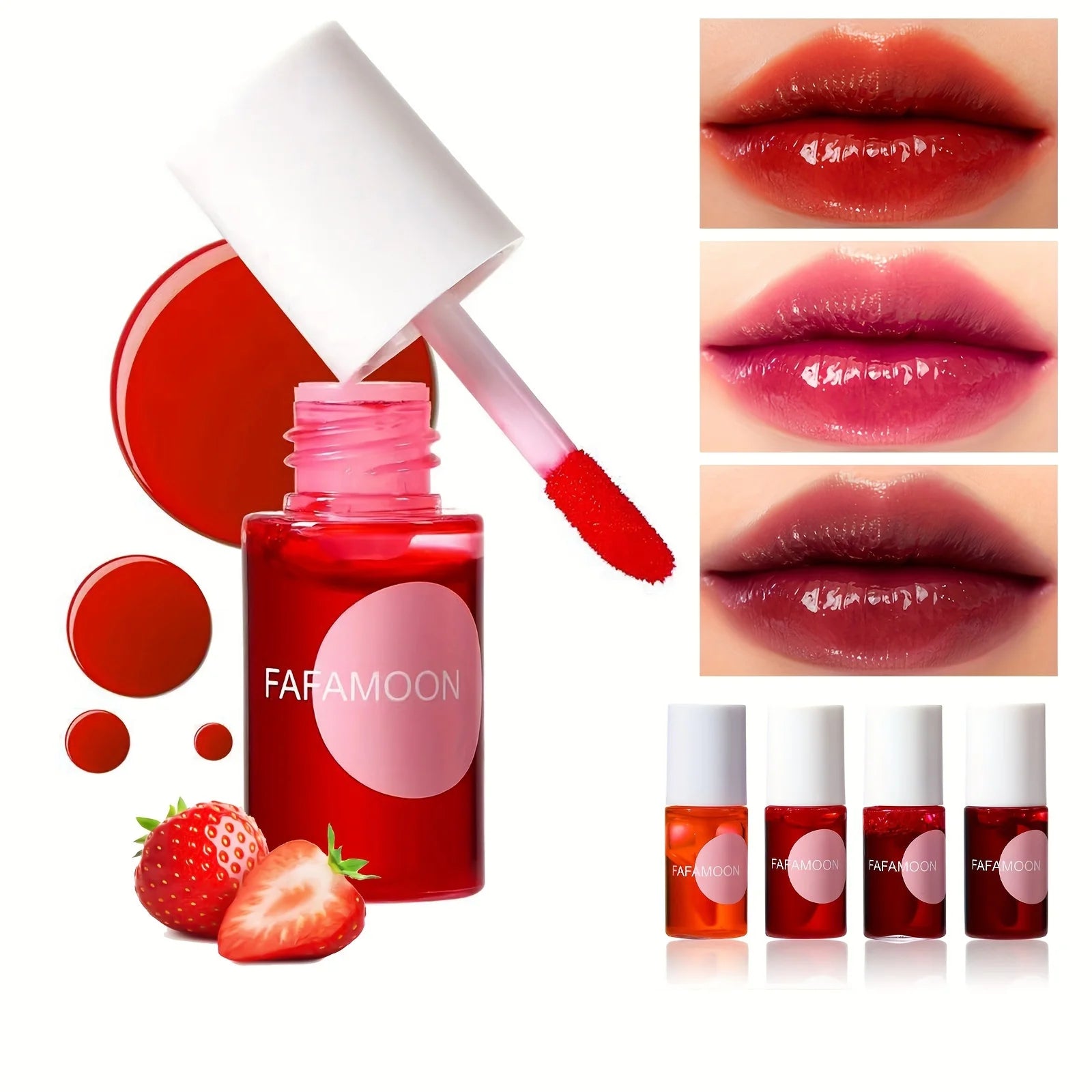Fruity Water Gloss Lip Tint - Moisturizing Waterproof Liquid Color
