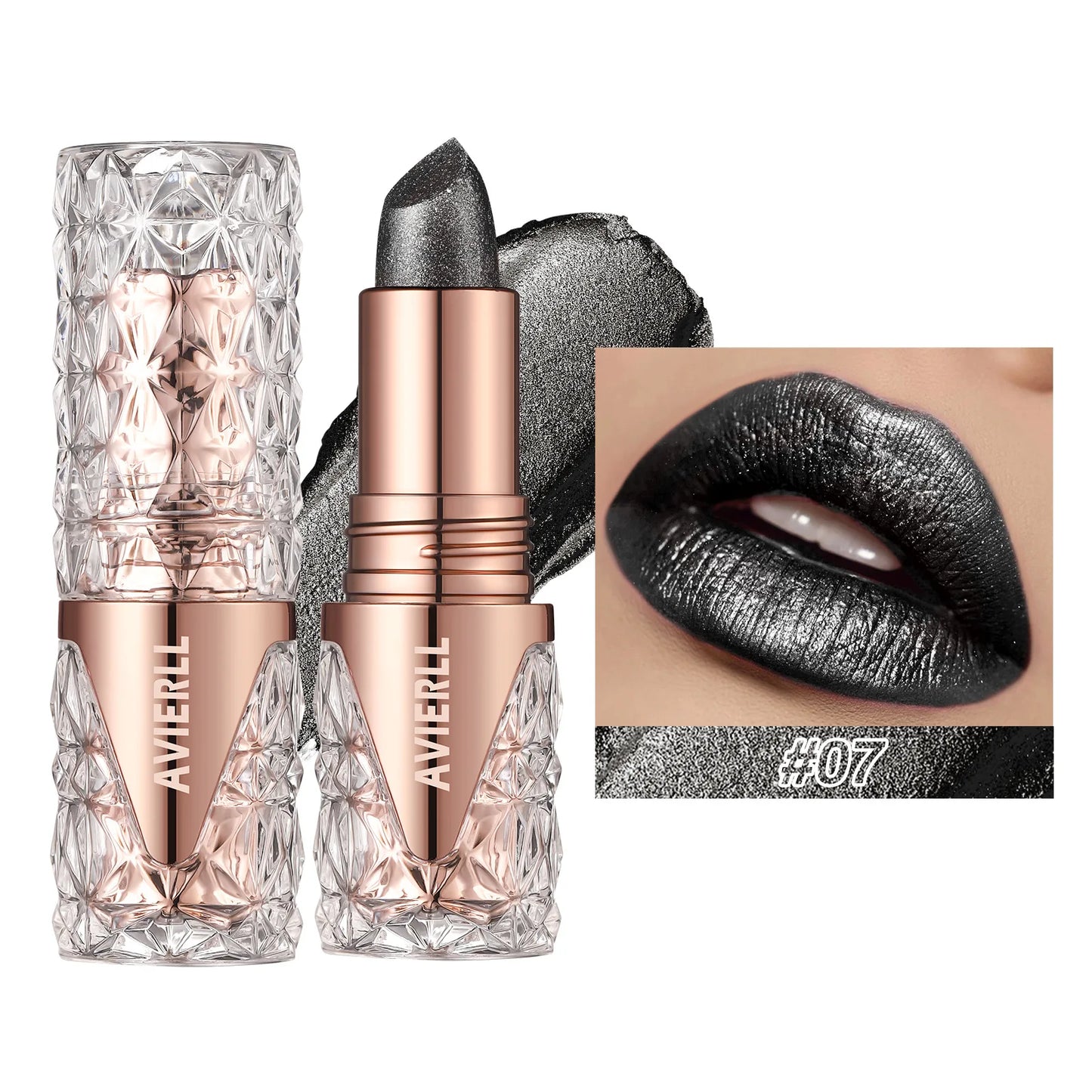 Quicksand Gold Glitter Lipstick - Silky Grapefruit Orange Shine