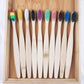 10-Piece Colorful Bamboo Toothbrush Set - Soft Charcoal Bristles
