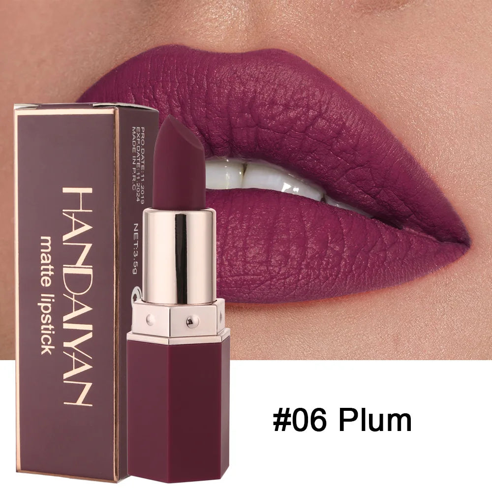 Handaiyan 6-Color Waterproof Velvet Nude Lipstick Set