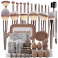 3-20 Piece Makeup Brush Set - Brown Blending Beauty Tools