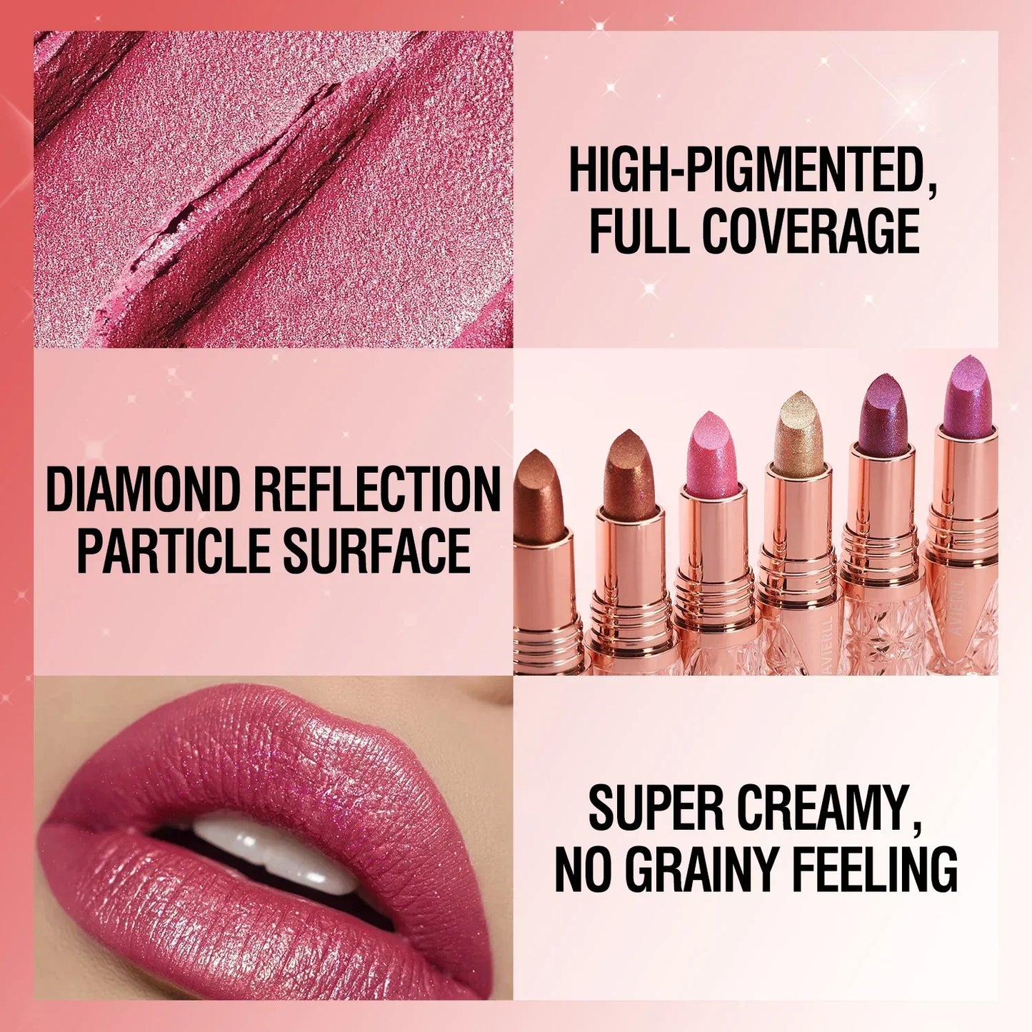 Quicksand Gold Glitter Lipstick - Silky Grapefruit Orange Shine
