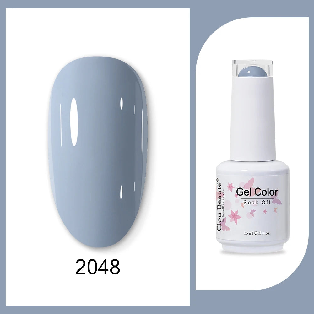 Clou Beaute 15ml Army Green Gel Polish - HEMA and TPO Free