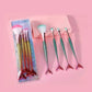 4-Piece Gradient Mermaid Makeup Brush Kit - Face and Eye Set