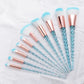 10-Piece Unicorn Glitter Makeup Brush Set - Foundation and Eye Tools